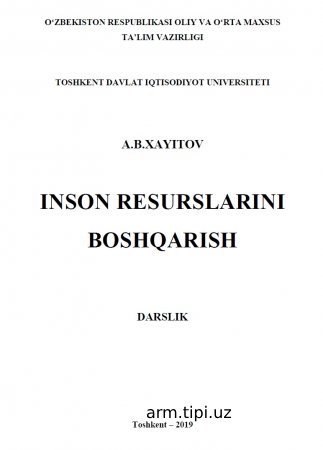A B Xayitov Inson resurslarini boshqarish