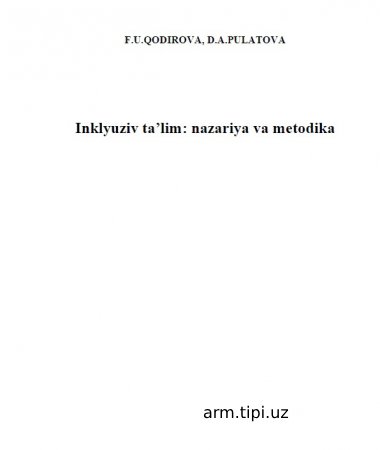 Inklyuziv talim nazariya va metodika