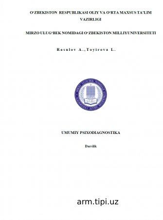 Rasulov Al, Toyirova L. Umumiy psixodiagnostika darslik (3)