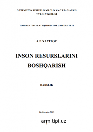 INSON RESURSLARINI  BOSHQARISH