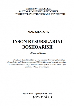 INSON RESURSLARINI  BOSHQARISH