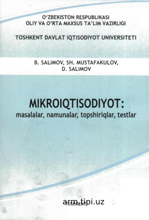 MIKROIQTISODIYOT:  masalalar, namunalar, topshiriqlar, testlar