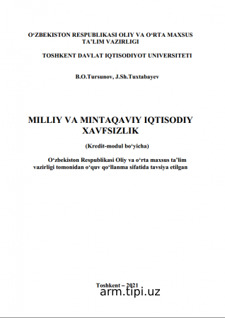 MILLIY VA MINTAQAVIY IQTISODIY  XAVFSIZLIK